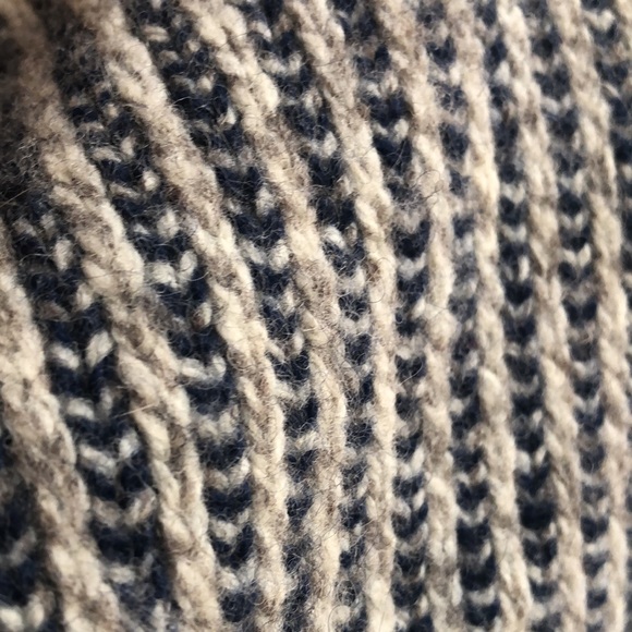 Vintage L.L.Bean wool fisherman knit sweater Freeport Maine blue grey - Picture 8 of 14